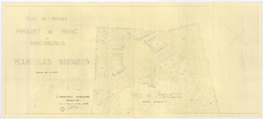1 vue - Lié à M 294 - Plan en couleurs du parc de Maurepas, projet de plantation dans la partie supérieure. (ouvre la visionneuse)