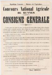 1 vue - 3F33 - Concours national agricole de Rennes : consignes générales * (ouvre la visionneuse)