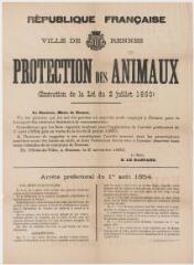 1 vue - I102 - Protection des animaux (exécution de la loi du 2 juillet 1850) (ouvre la visionneuse)