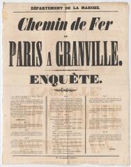 1 vue - Chemin de fer de Paris à Granville : enquête (ouvre la visionneuse)