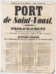 1 vue - Port de Saint-Vaast : prolongement d\'une jetée de 100 mètres de longueur et construction de 430 mètres courants de murs de quai (ouvre la visionneuse)
