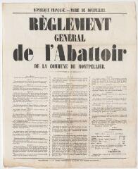 1 vue - Réglement général de l\'abattoir de la commune de Montpellier (ouvre la visionneuse)