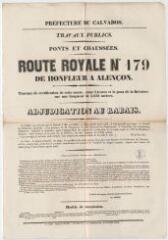 1 vue - Route royale n°179 de Honfleur à Alençon : travaux de rectification de cette route, entre Livarot et le pont de la Brévière (ouvre la visionneuse)