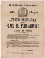 1 vue - Ascension aérostatique sur la place du Port-Ayrault : arrêté de police (ouvre la visionneuse)