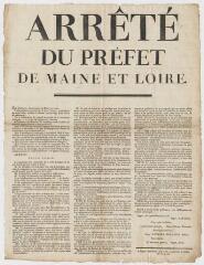1 vue - Arrêté du préfet de Maine-et-Loire [relatif au ramonage] (ouvre la visionneuse)