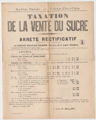 1 vue - 5H105 - Taxation de la vente du sucre : arrêté rectificatif * (ouvre la visionneuse)