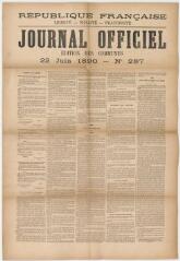 1 vue - I98bis - Journal officiel, édition des communes, 22 juin 1890 (ouvre la visionneuse)